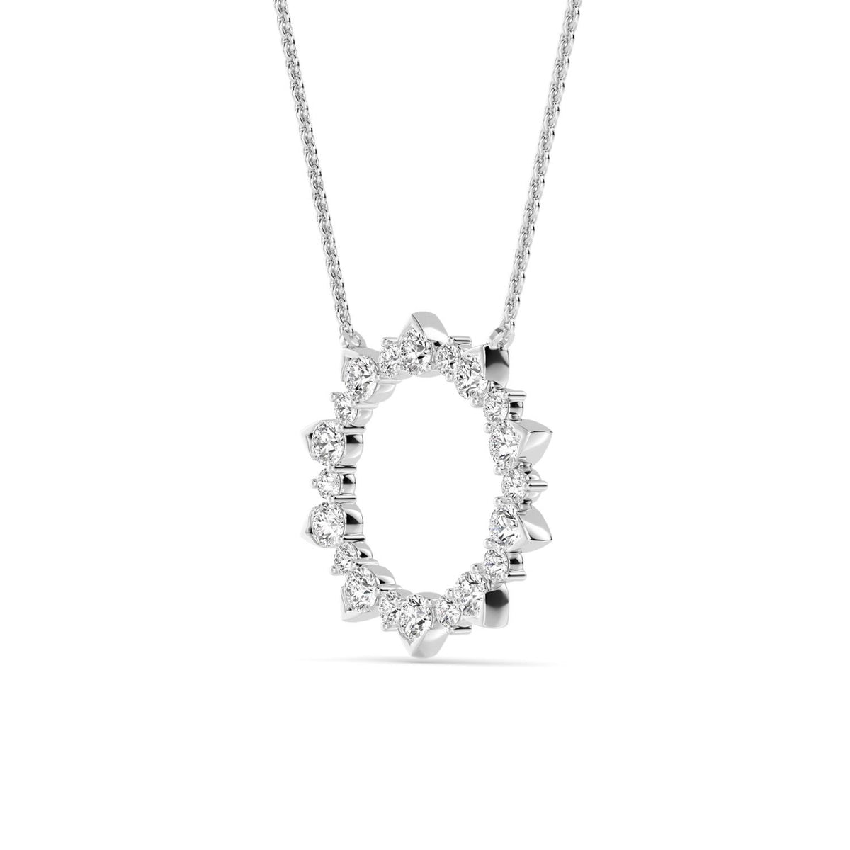 White Gold / 0.90ct Lab Grown Diamond Circle Pendant