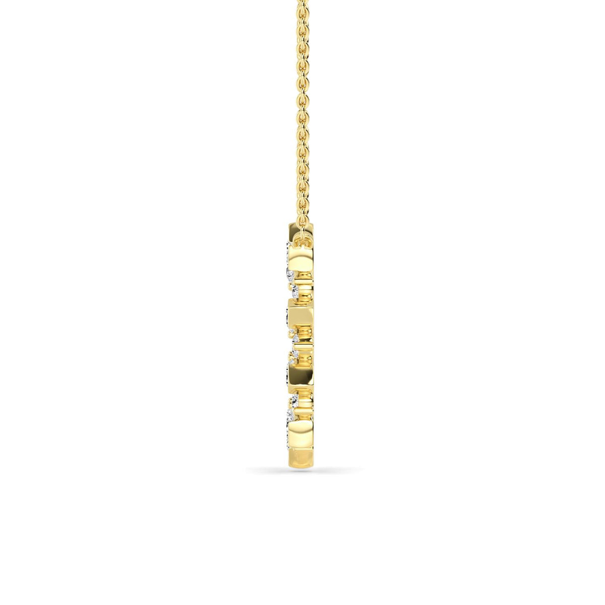 Yellow Gold / 0.90ct Lab Grown Diamond Circle Pendant