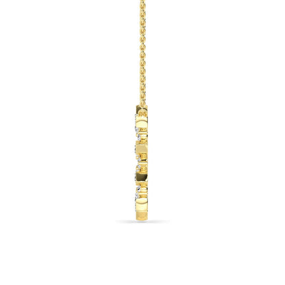 Yellow Gold / 0.90ct Lab Grown Diamond Circle Pendant