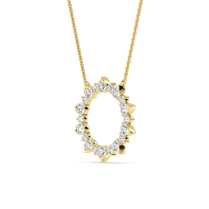 Yellow Gold / 0.90ct Lab Grown Diamond Circle Pendant