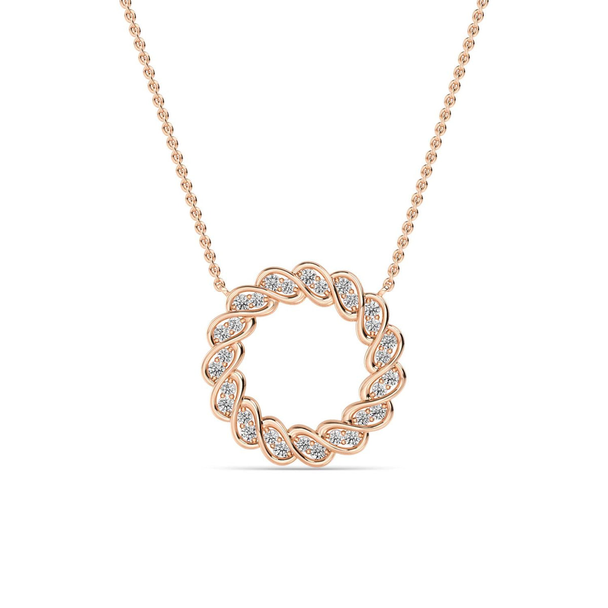 Rose Gold / 0.28ct Lab Grown Diamond Circle Pendant