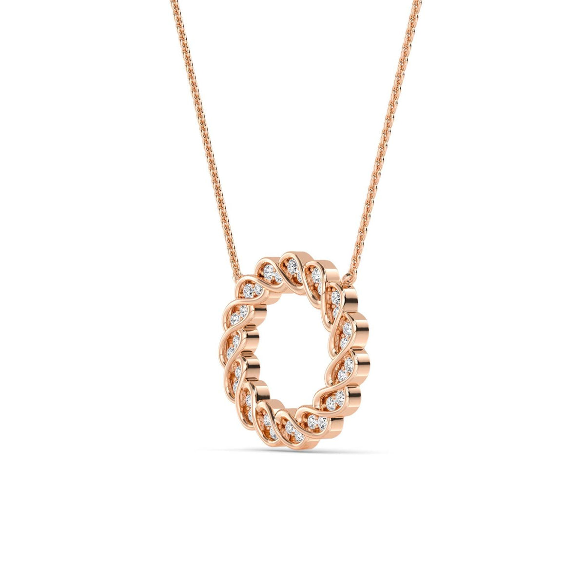Rose Gold / 0.28ct Lab Grown Diamond Circle Pendant