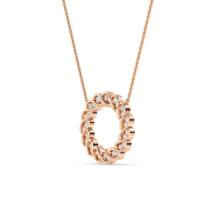 Rose Gold / 0.28ct Lab Grown Diamond Circle Pendant