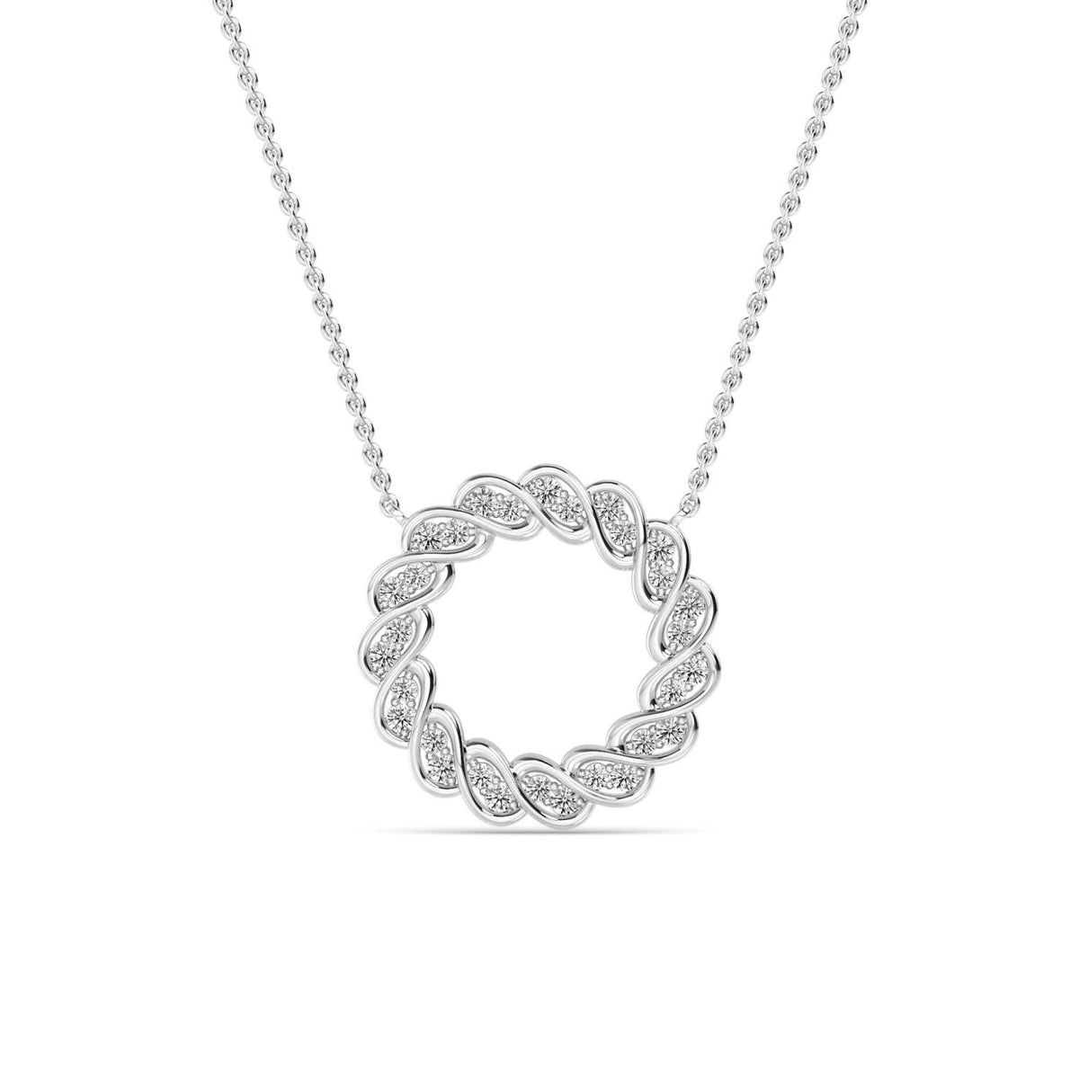 White Gold / 0.28ct Lab Grown Diamond Circle Pendant