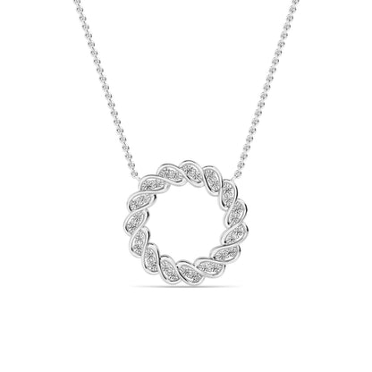 White Gold / 0.28ct Lab Grown Diamond Circle Pendant