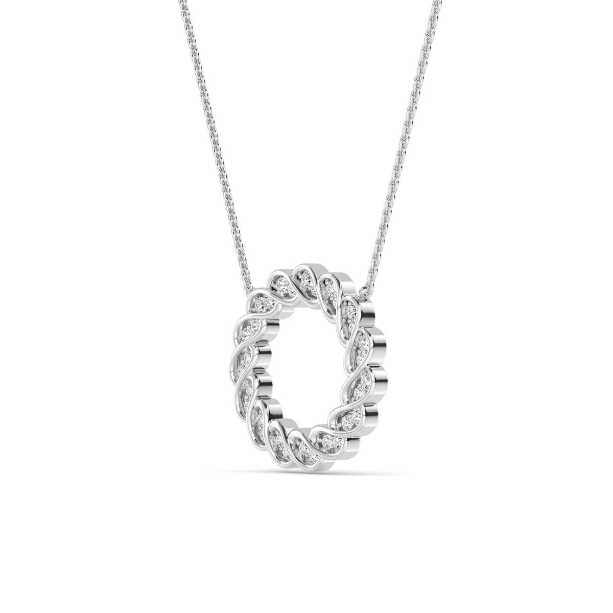 White Gold / 0.28ct Lab Grown Diamond Circle Pendant