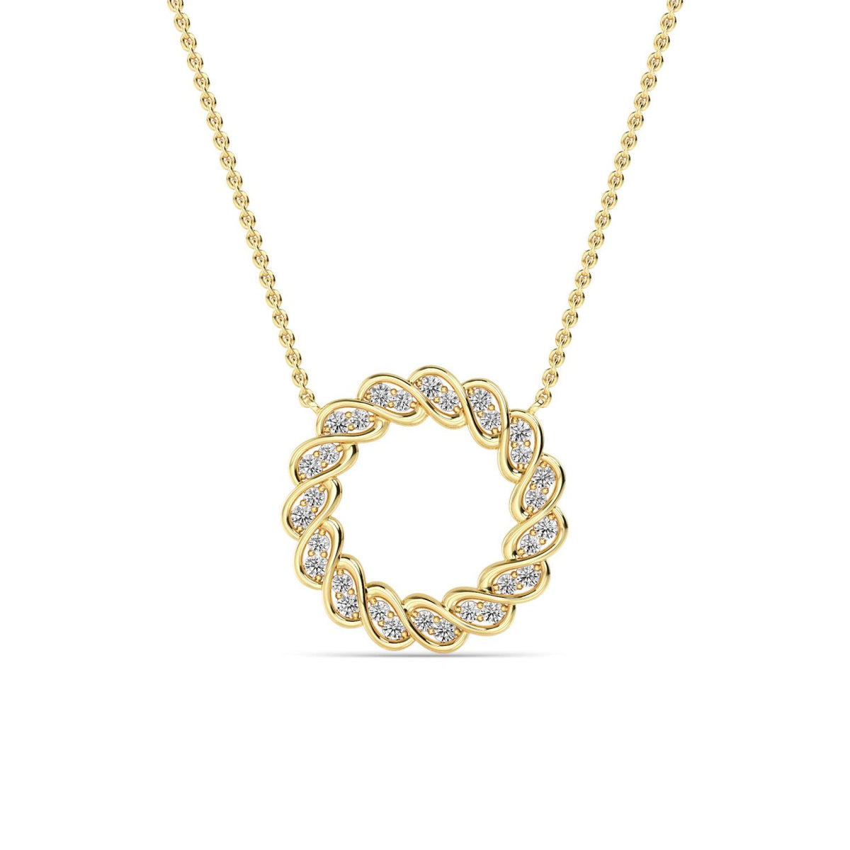 Yellow Gold / 0.28ct Lab Grown Diamond Circle Pendant