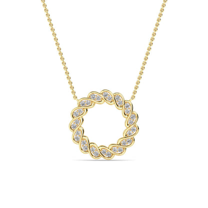 Yellow Gold / 0.28ct Lab Grown Diamond Circle Pendant