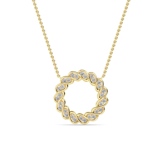 Yellow Gold / 0.28ct Lab Grown Diamond Circle Pendant