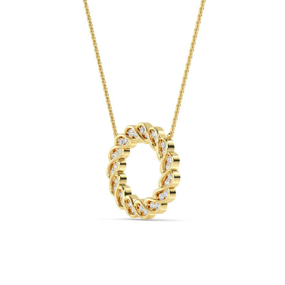 Yellow Gold / 0.28ct Lab Grown Diamond Circle Pendant
