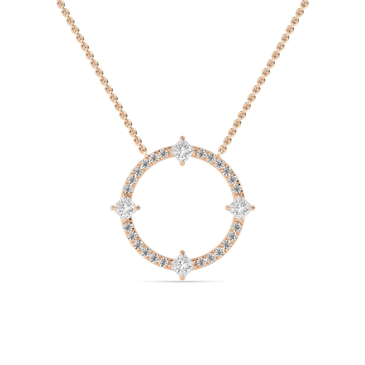 Rose Gold / 0.59ct Lab Grown Diamond Circle Pendant