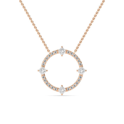 Rose Gold / 0.59ct Lab Grown Diamond Circle Pendant