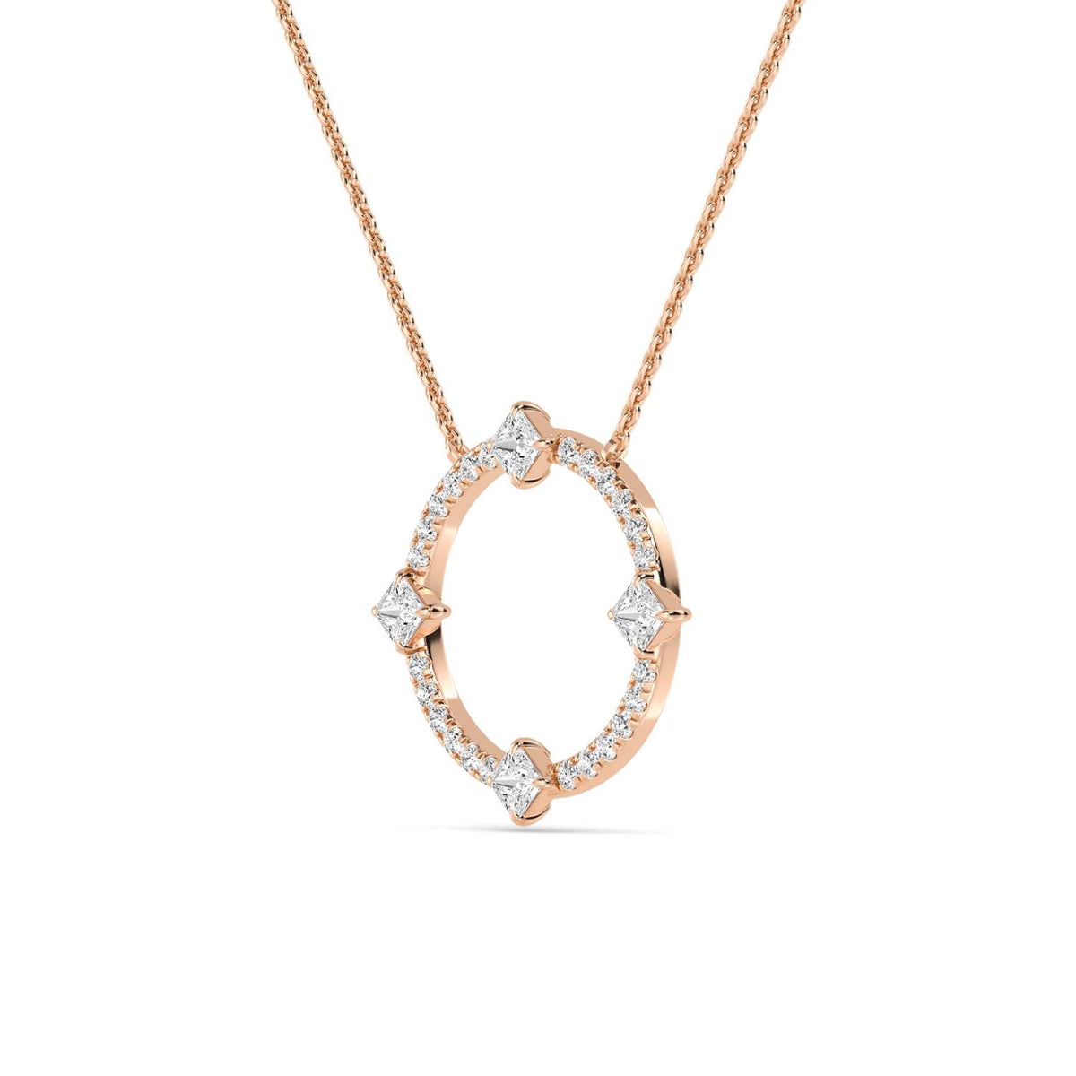Rose Gold / 0.59ct Lab Grown Diamond Circle Pendant
