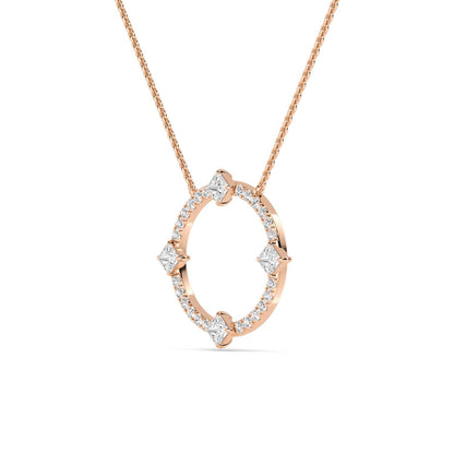 Rose Gold / 0.59ct Lab Grown Diamond Circle Pendant