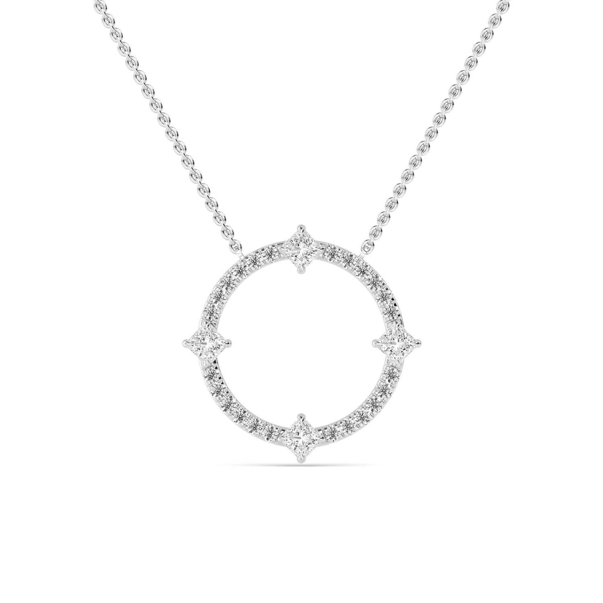 White Gold / 0.59ct Lab Grown Diamond Circle Pendant