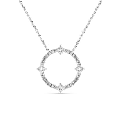 White Gold / 0.59ct Lab Grown Diamond Circle Pendant
