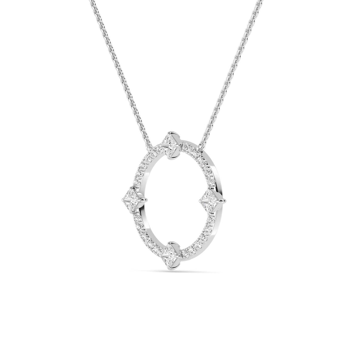 White Gold / 0.59ct Lab Grown Diamond Circle Pendant