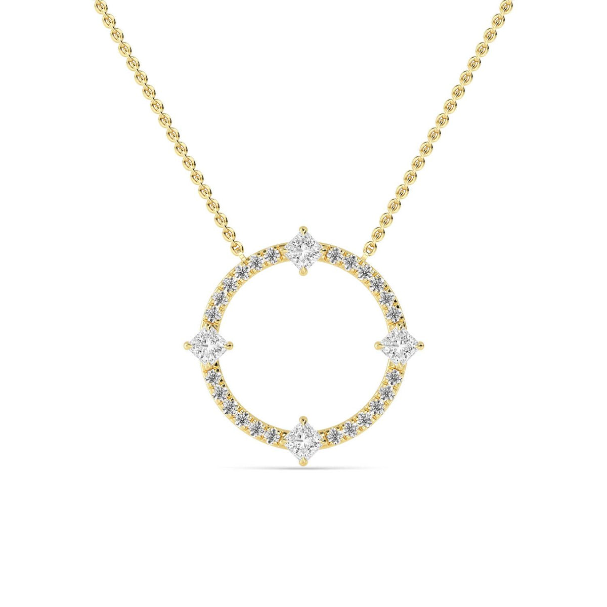 Yellow Gold / 0.59ct Lab Grown Diamond Circle Pendant