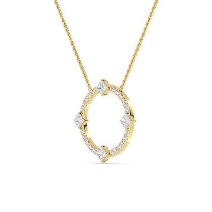 Yellow Gold / 0.59ct Lab Grown Diamond Circle Pendant