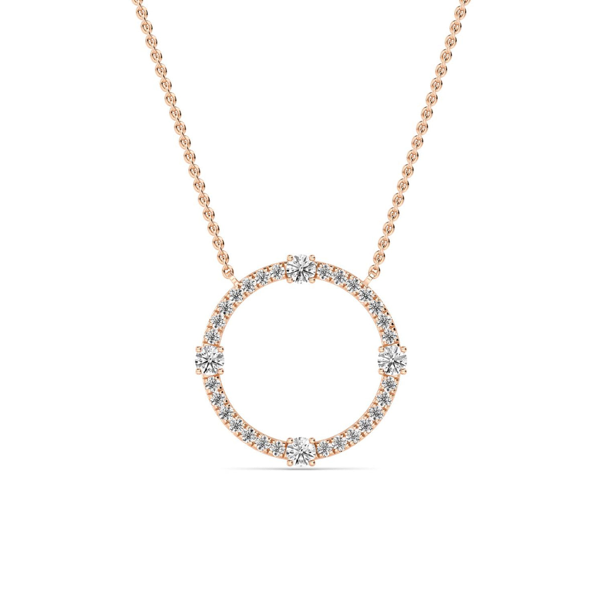 Rose Gold / 0.48ct Lab Grown Diamond Circle Pendant
