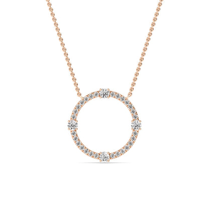 Rose Gold / 0.48ct Lab Grown Diamond Circle Pendant