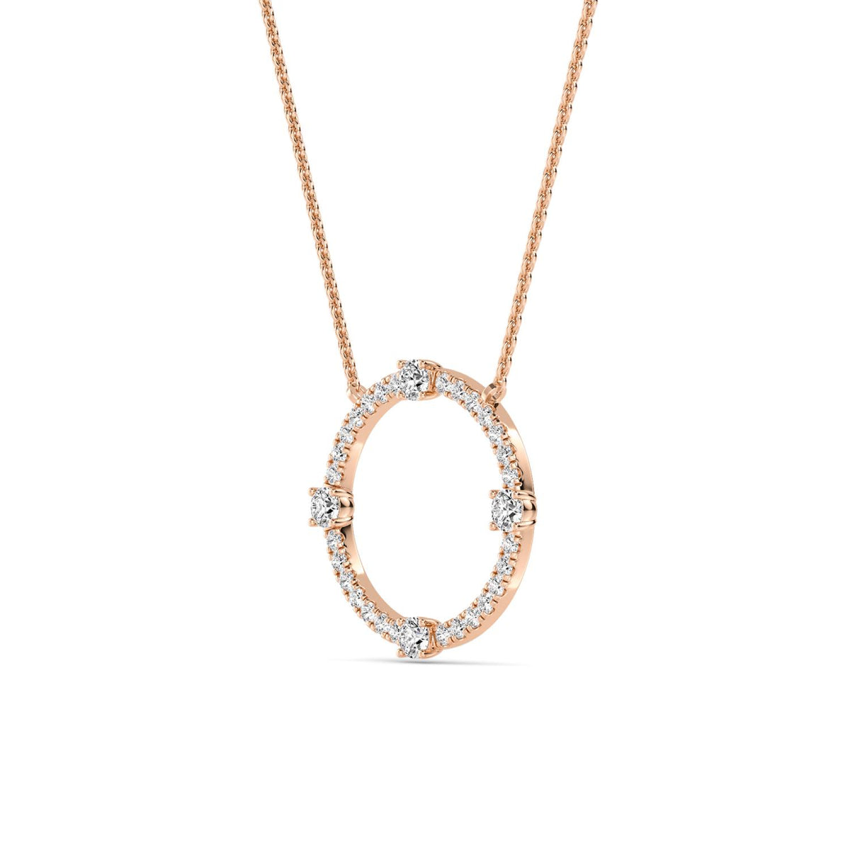 Rose Gold / 0.48ct Lab Grown Diamond Circle Pendant