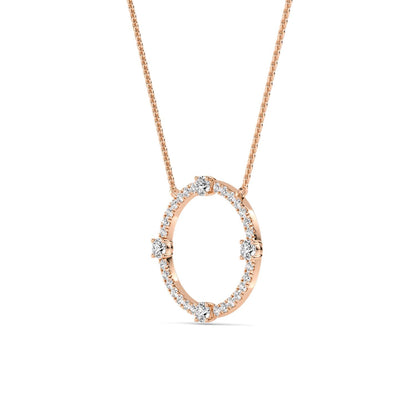 Rose Gold / 0.48ct Lab Grown Diamond Circle Pendant