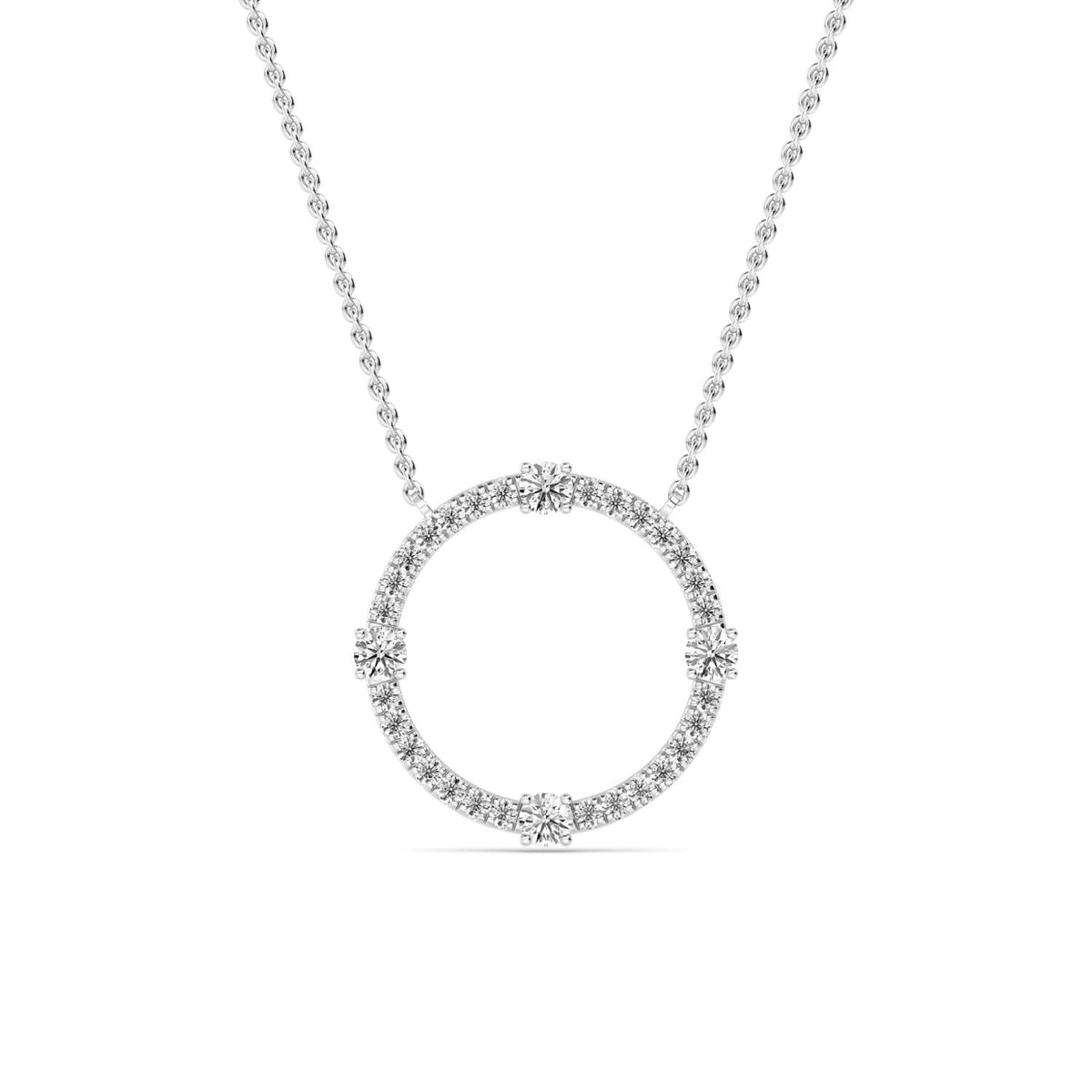 White Gold / 0.48ct Lab Grown Diamond Circle Pendant