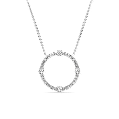 White Gold / 0.48ct Lab Grown Diamond Circle Pendant