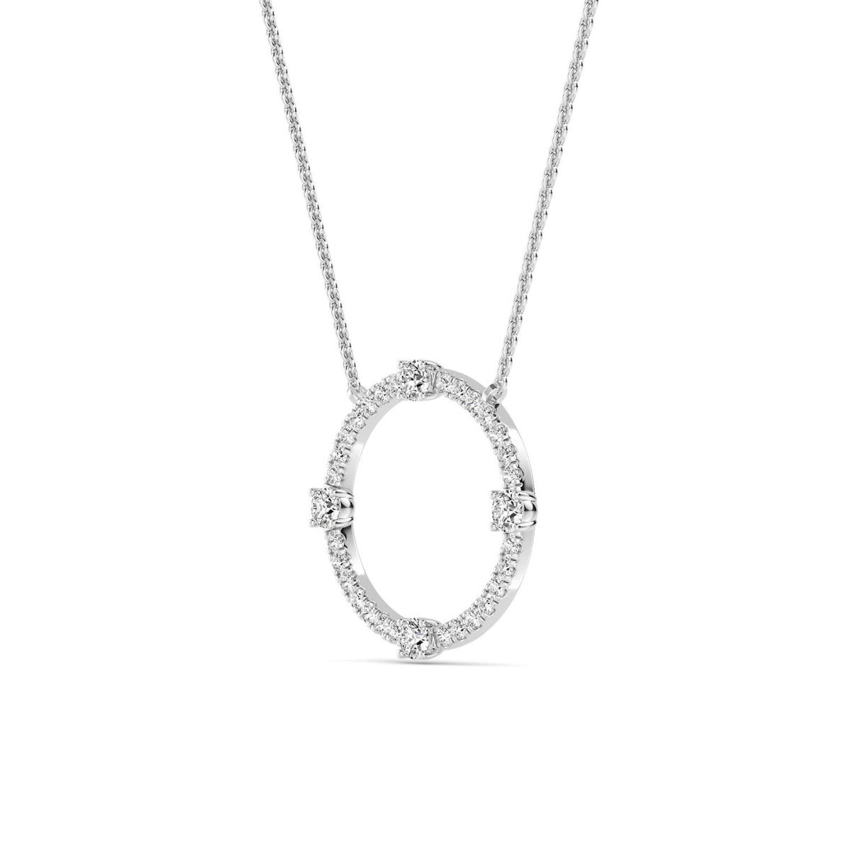 White Gold / 0.48ct Lab Grown Diamond Circle Pendant