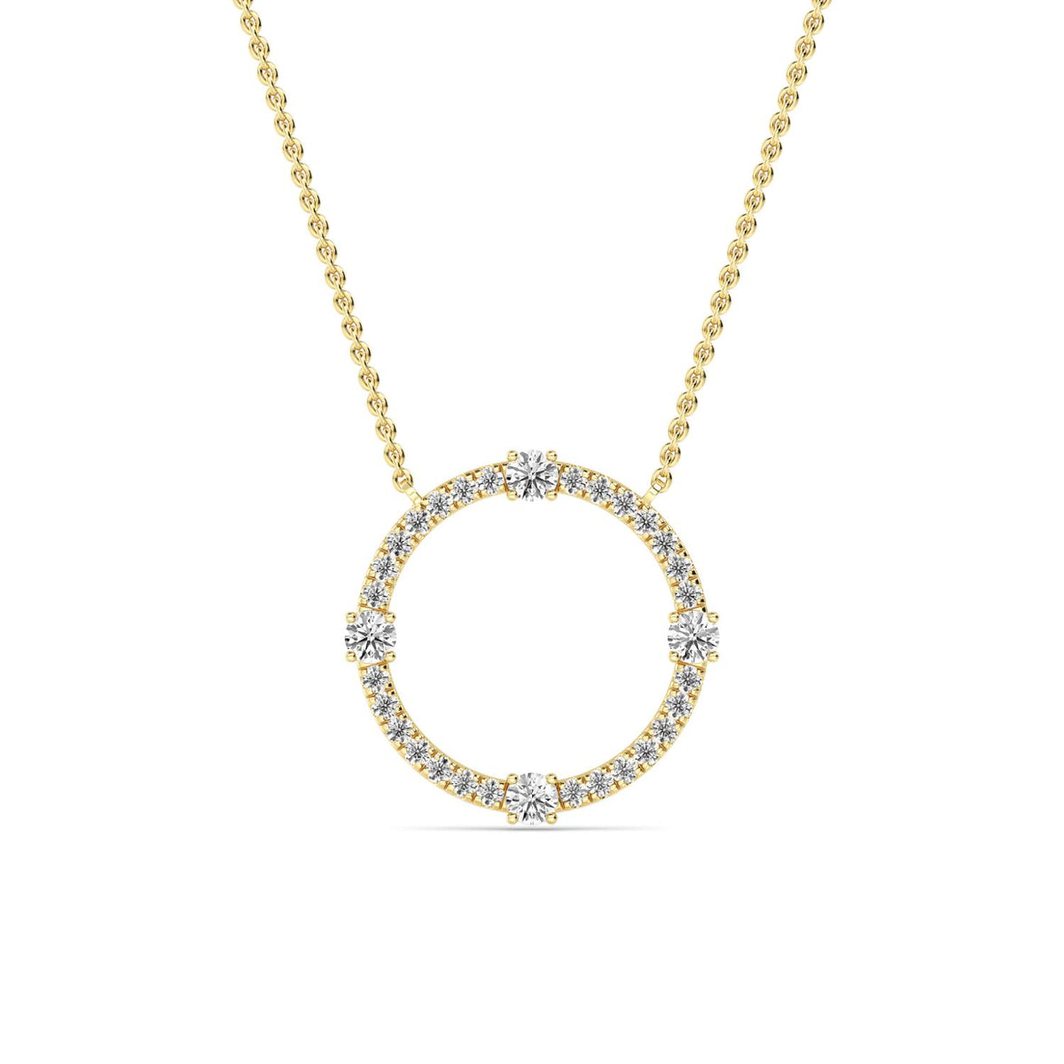 Yellow Gold / 0.48ct Lab Grown Diamond Circle Pendant
