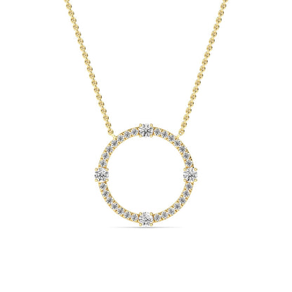 Yellow Gold / 0.48ct Lab Grown Diamond Circle Pendant
