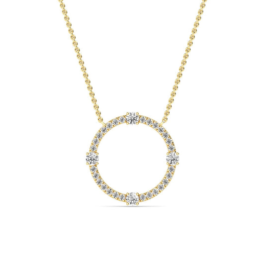 Yellow Gold / 0.48ct Lab Grown Diamond Circle Pendant