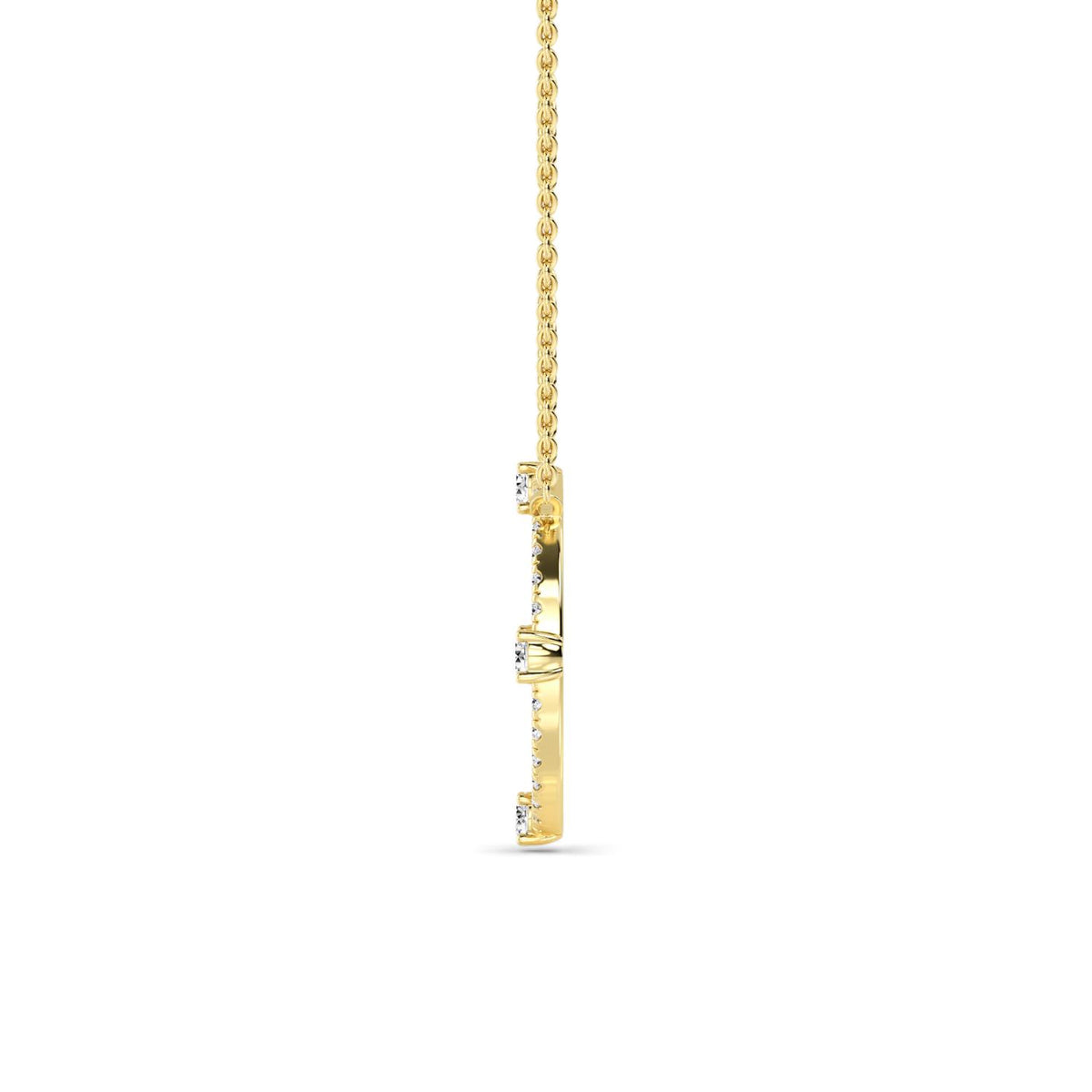 Yellow Gold / 0.48ct Lab Grown Diamond Circle Pendant