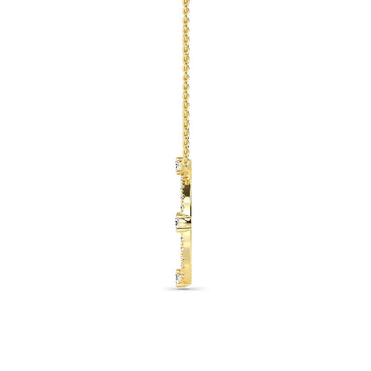 Yellow Gold / 0.48ct Lab Grown Diamond Circle Pendant