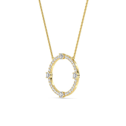 Yellow Gold / 0.48ct Lab Grown Diamond Circle Pendant