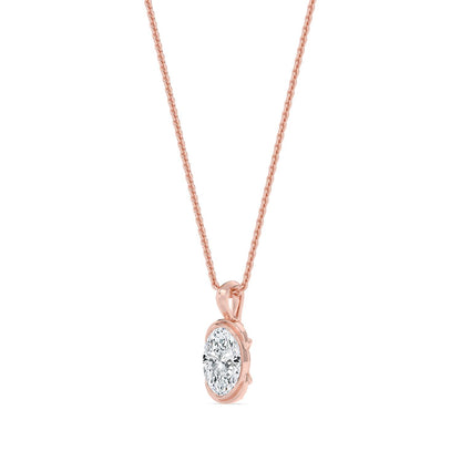 Rose Gold / 1.00ct Lab Grown Diamond Bezel Necklace