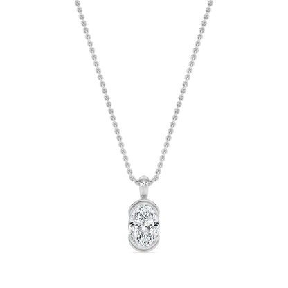 White Gold / 1.00ct Lab Grown Diamond Bezel Necklace