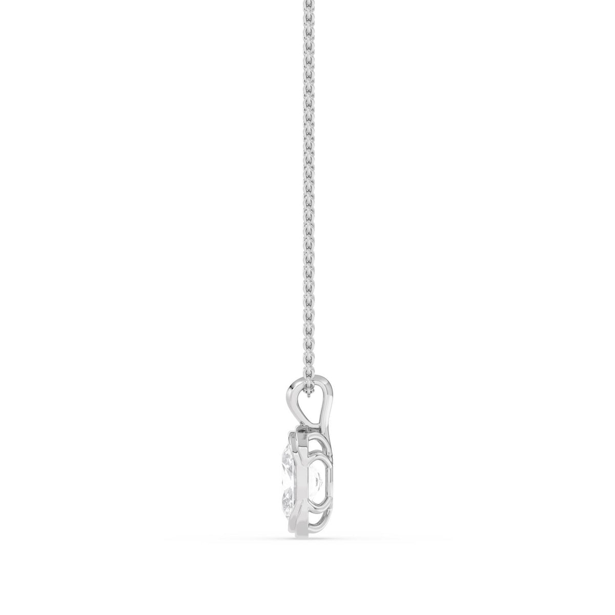 White Gold / 1.00ct Lab Grown Diamond Bezel Necklace