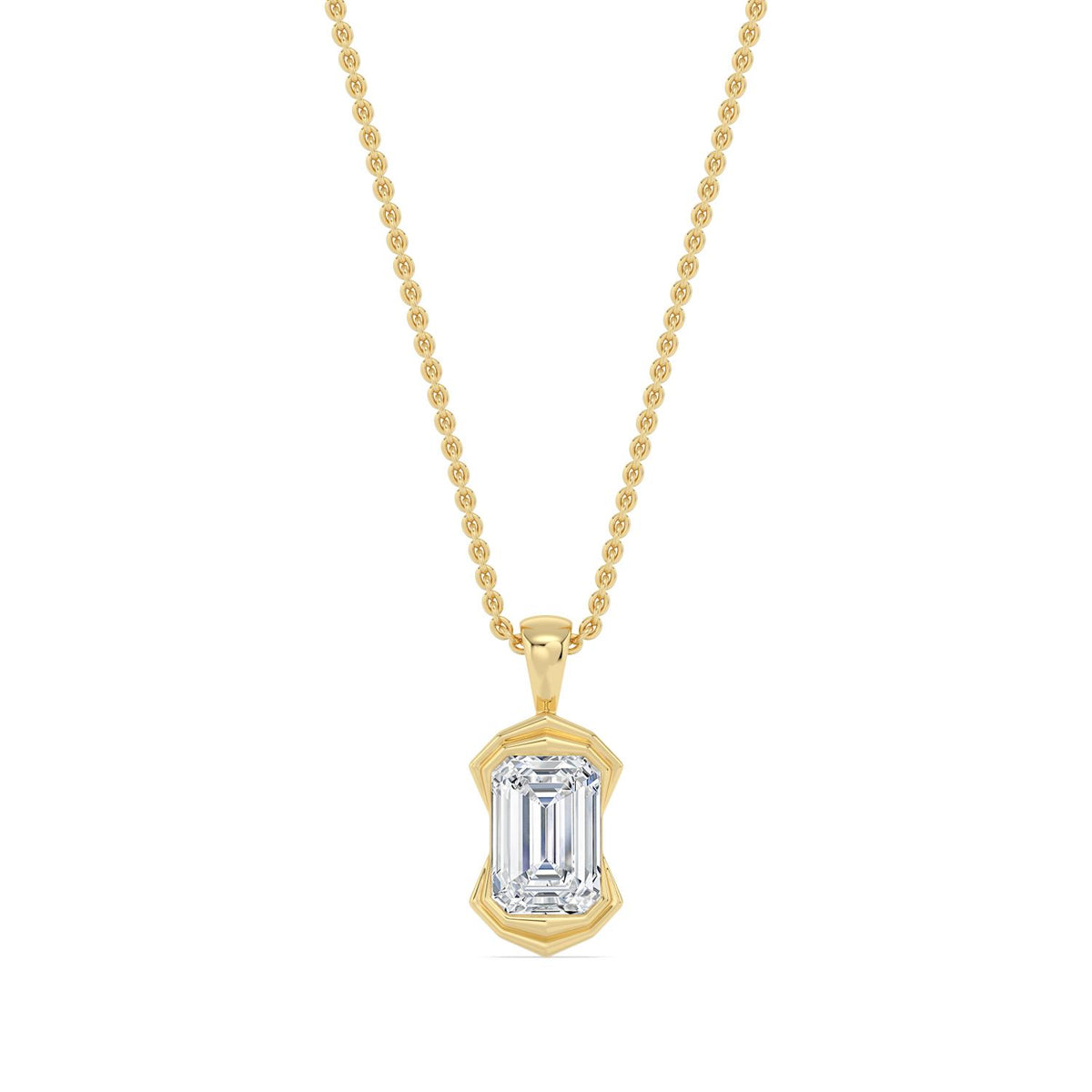 Yellow Gold / 1.50ct Lab Grown Diamond Bezel Necklace