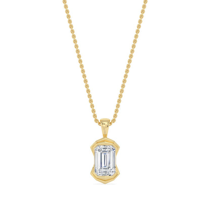 Yellow Gold / 1.50ct Lab Grown Diamond Bezel Necklace