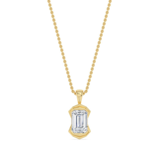 Yellow Gold / 1.50ct Lab Grown Diamond Bezel Necklace
