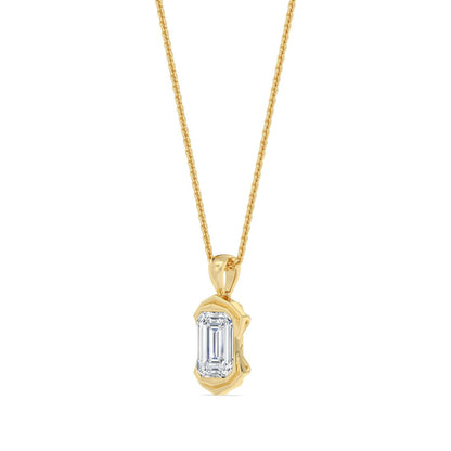 Yellow Gold / 1.50ct Lab Grown Diamond Bezel Necklace