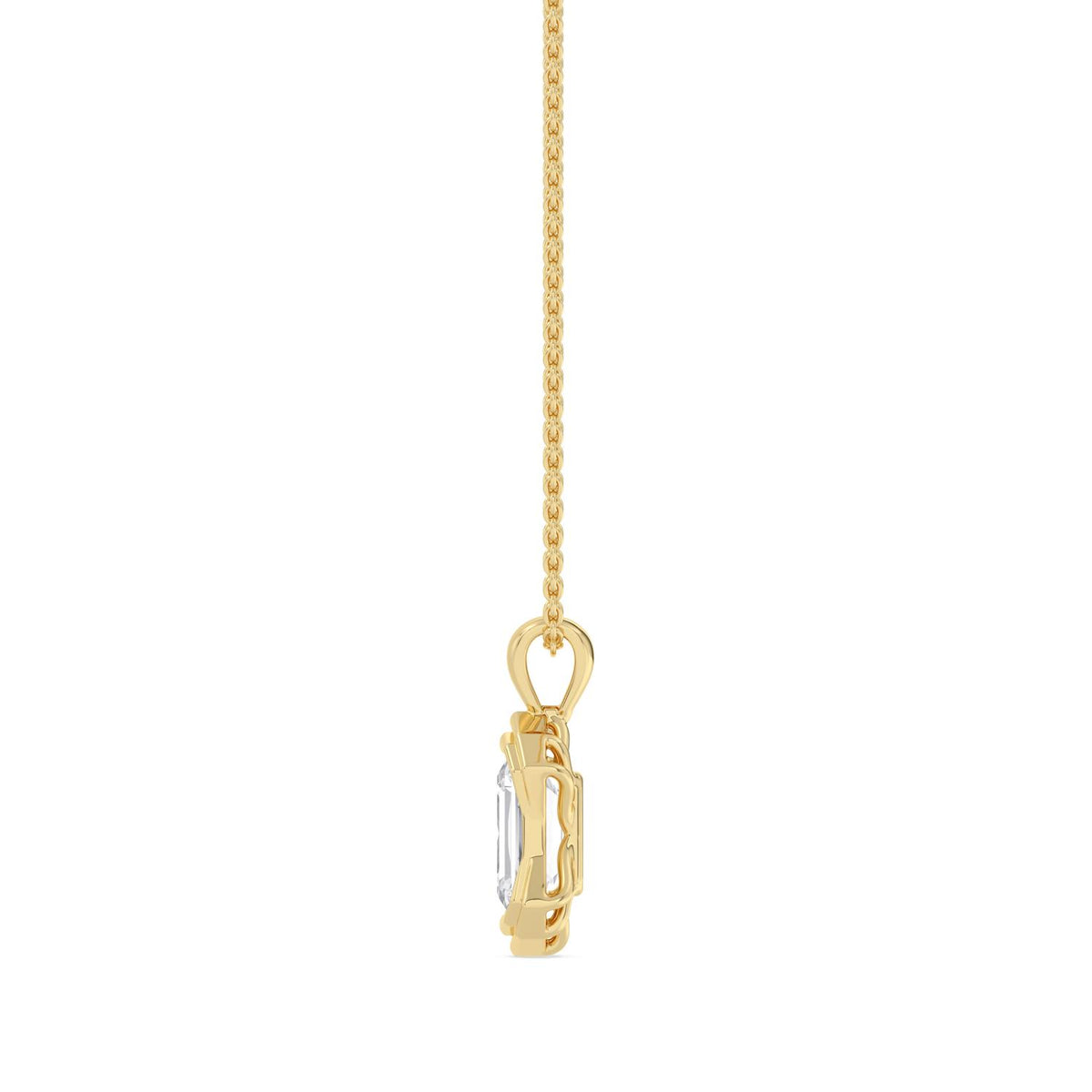 Yellow Gold / 1.50ct Lab Grown Diamond Bezel Necklace