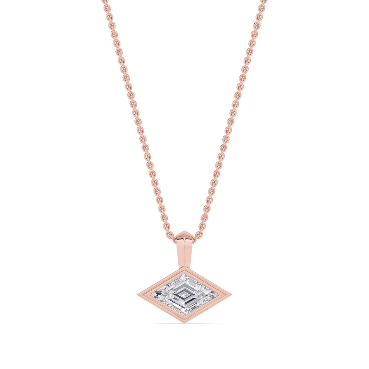 Rose Gold / 1.15ct Lab Grown Diamond Bezel Necklace