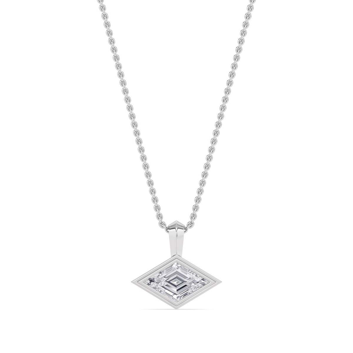 White Gold / 1.15ct Lab Grown Diamond Bezel Necklace