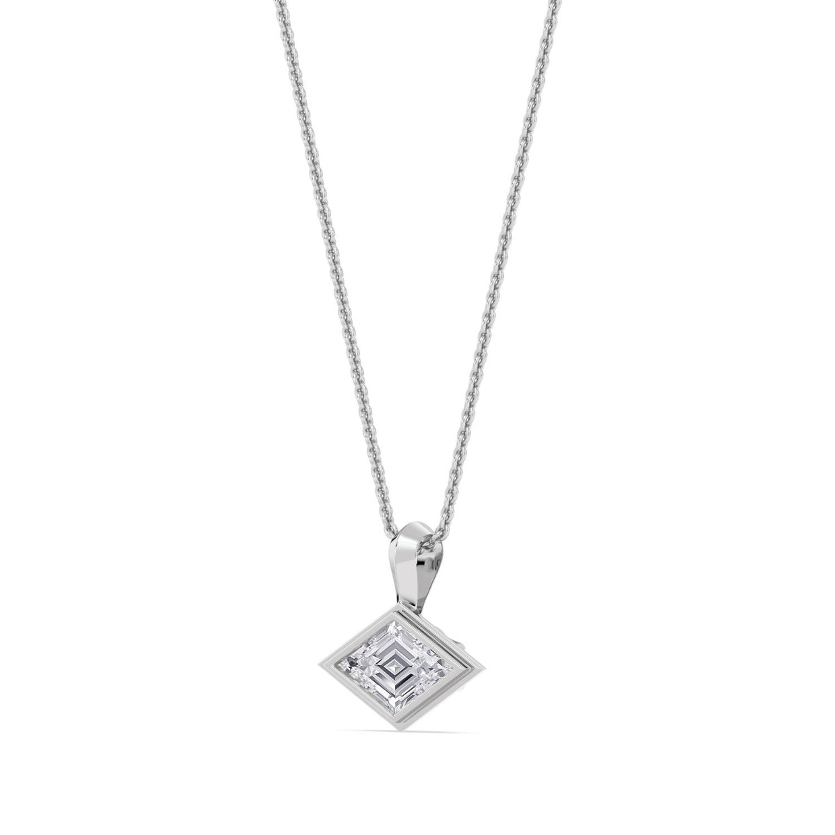 White Gold / 1.15ct Lab Grown Diamond Bezel Necklace