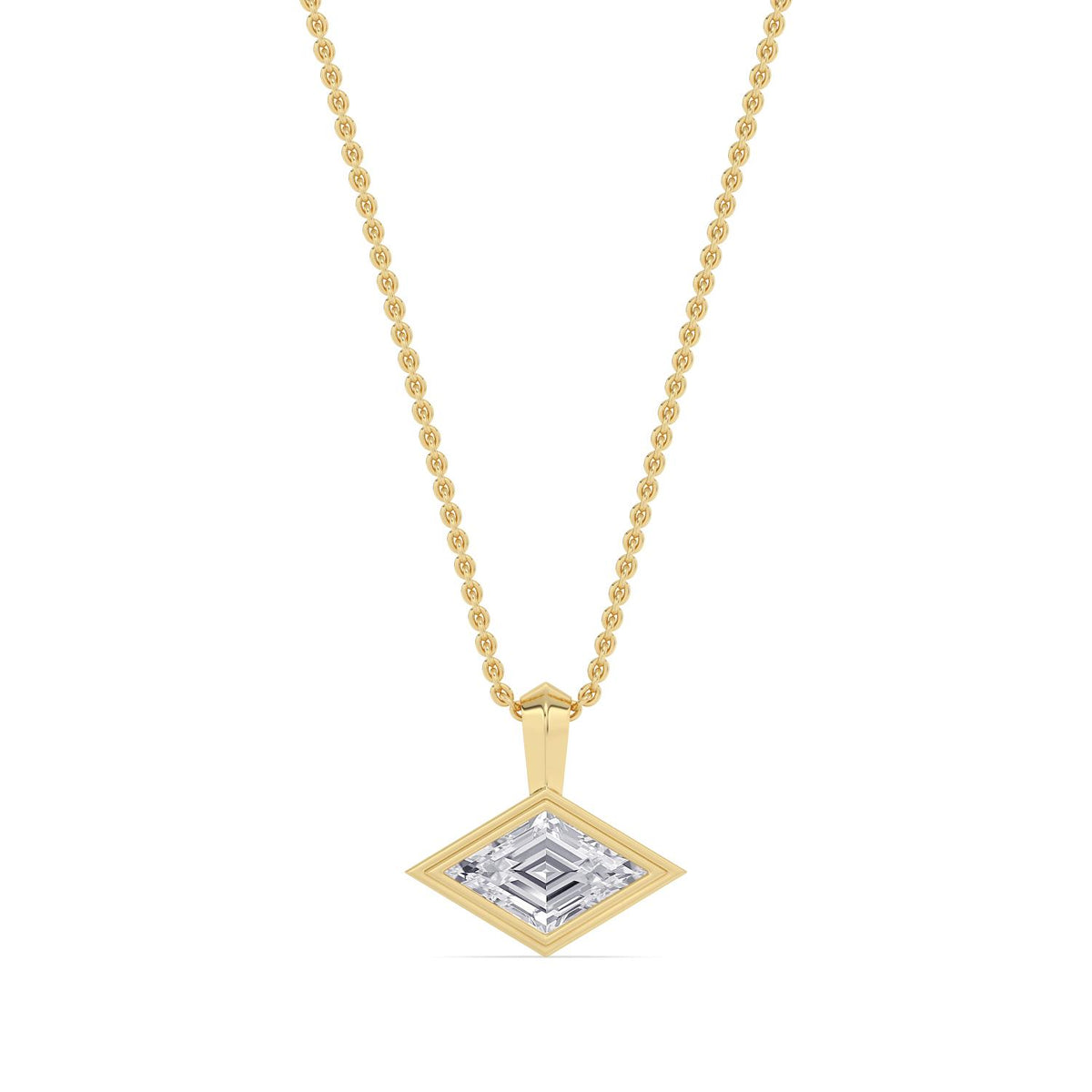 Yellow Gold / 1.15ct Lab Grown Diamond Bezel Necklace