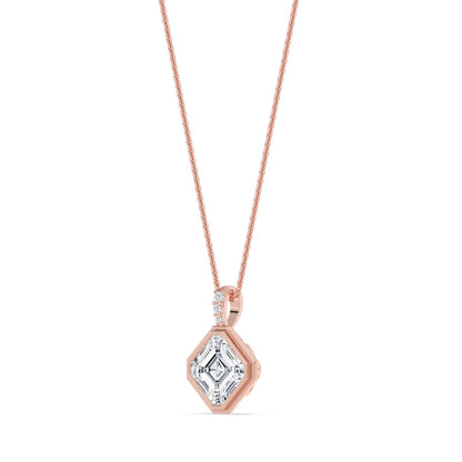 Rose Gold / 2.03ct Lab Grown Diamond Bezel Necklace