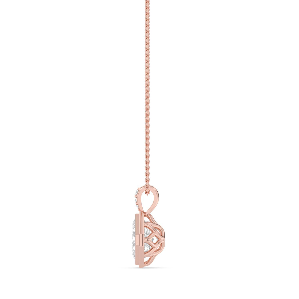 Rose Gold / 2.03ct Lab Grown Diamond Bezel Necklace